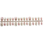Press-On Nail Set Floral Engraved Easy Application