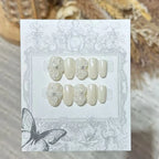 Press-On Nail Set Floral French Easy Application & Long-Lasting