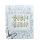 Press-On Nail Set Floral French Easy Application & Long-Lasting