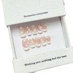 Press-On Nail Set Floral French Tip Long-Lasting Hold