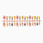 Press-On Nail Set Floral & Fruit Designs Easy Application