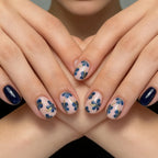 Press-On Nail Set Floral Gel Strips & Scraper