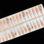 Press-On Nail Set Floral & Gem Accents Custom Fit