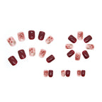 Press-On Nail Set Floral & Gem Accents Easy Application