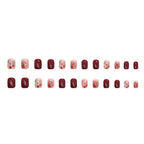 Press-On Nail Set Floral & Gem Accents Easy Application