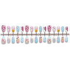 Press-On Nail Set Floral & Gem Accents Easy Application