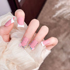 Press-On Nail Set Floral & Gem Accents Easy Application