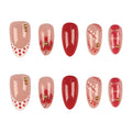 Press-On Nail Set Floral & Gem Accents Glue-Free