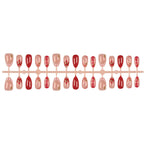 Press-On Nail Set Floral & Gem Accents Glue-Free