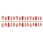 Press-On Nail Set Floral & Gem Accents Glue-Free