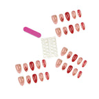 Press-On Nail Set Floral & Gem Accents Glue-Free