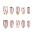 Press-On Nail Set Floral Gem Accents Self-Adhesive & Reusable