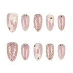 Press-On Nail Set Floral Gem Accents Self-Adhesive & Reusable