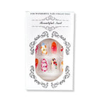 Press-On Nail Set Floral & Gem Designs Adhesive Tabs
