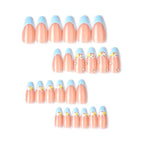 Press-On Nail Set Floral & Gem-Embellished Easy Application