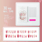 Press-On Nail Set Floral Gem Embellished Easy Apply & Reusable