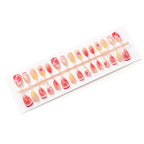 Press-On Nail Set Floral & Gem Embellished Self-Adhesive