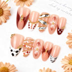 Press-On Nail Set Floral & Gem Embellishments Easy Application