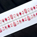 Press-On Nail Set Floral & Gem Embellishments Reusable
