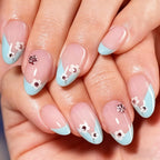 Press-On Nail Set Floral Gems Reusable
