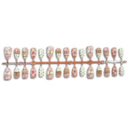 Press-On Nail Set Floral & Gemstone Accents Multiple Sizes