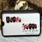 Press-On Nail Set Floral & Gemstone Accents Peel-On Application