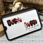 Press-On Nail Set Floral & Gemstone Accents Peel-On Application