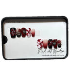 Press-On Nail Set Floral & Gemstone Accents Peel-On Application