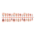 Press-On Nail Set Floral & Gemstone Accents Self-Adhesive