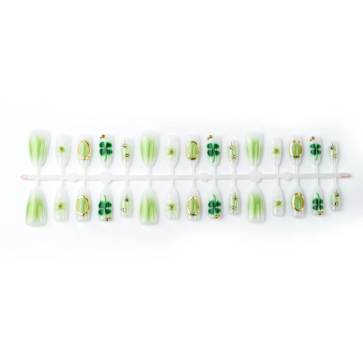 Press-On Nail Set Floral & Gemstone Easy Application