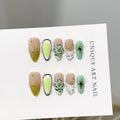 Press-On Nail Set Floral & Gemstone Gel-Look