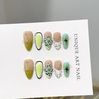 Press-On Nail Set Floral & Gemstone Gel-Look