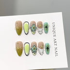 Press-On Nail Set Floral & Gemstone Gel-Look