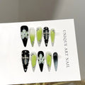 Press-On Nail Set Floral & Gemstone Peel-And-Stick