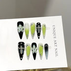Press-On Nail Set Floral & Gemstone Peel-And-Stick