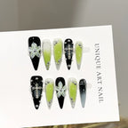 Press-On Nail Set Floral & Gemstone Peel-And-Stick