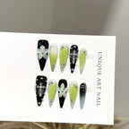 Press-On Nail Set Floral & Gemstone Peel-And-Stick