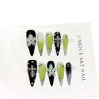 Press-On Nail Set Floral & Gemstone Peel-And-Stick