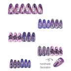 Press-On Nail Set Floral & Gemstone Peel-And-Stick Long-Lasting