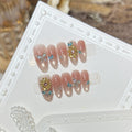 Press-On Nail Set Floral Gemstone Reusable