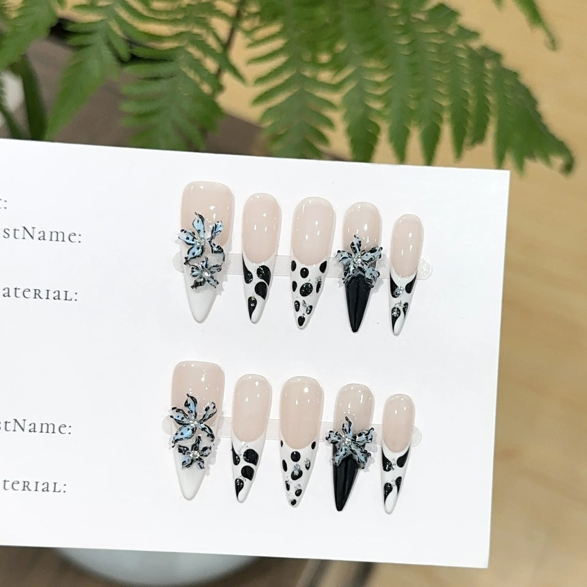 Press-On Nail Set Floral & Geometric Comfort Fit