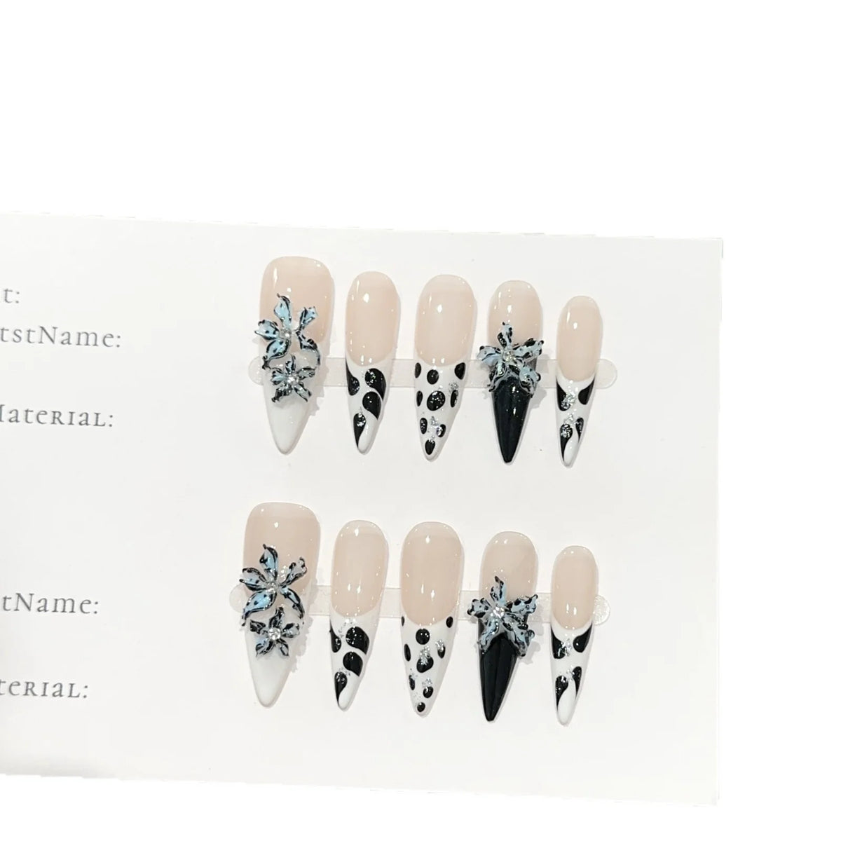 Press-On Nail Set Floral & Geometric Comfort Fit