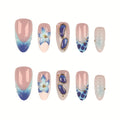 Press-On Nail Set Floral & Geometric Durable & Reusable
