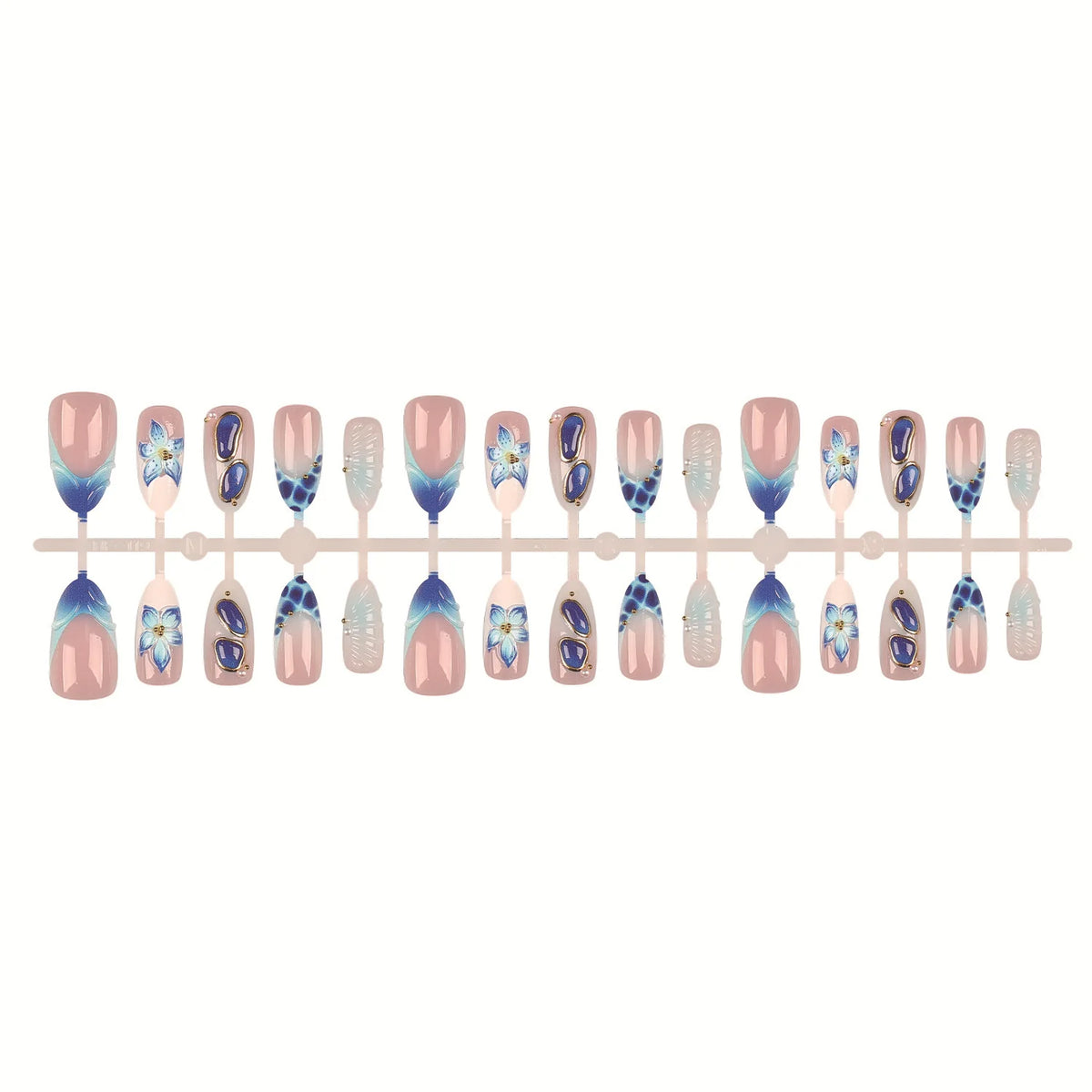 Press-On Nail Set Floral & Geometric Durable & Reusable