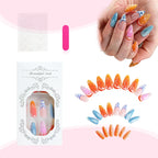 Press-On Nail Set Floral & Geometric Easy Application