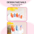 Press-On Nail Set Floral & Geometric Easy Application