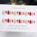 Press-On Nail Set Floral & Geometric Easy Application