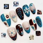 Press-On Nail Set Floral & Geometric Peel-And-Stick