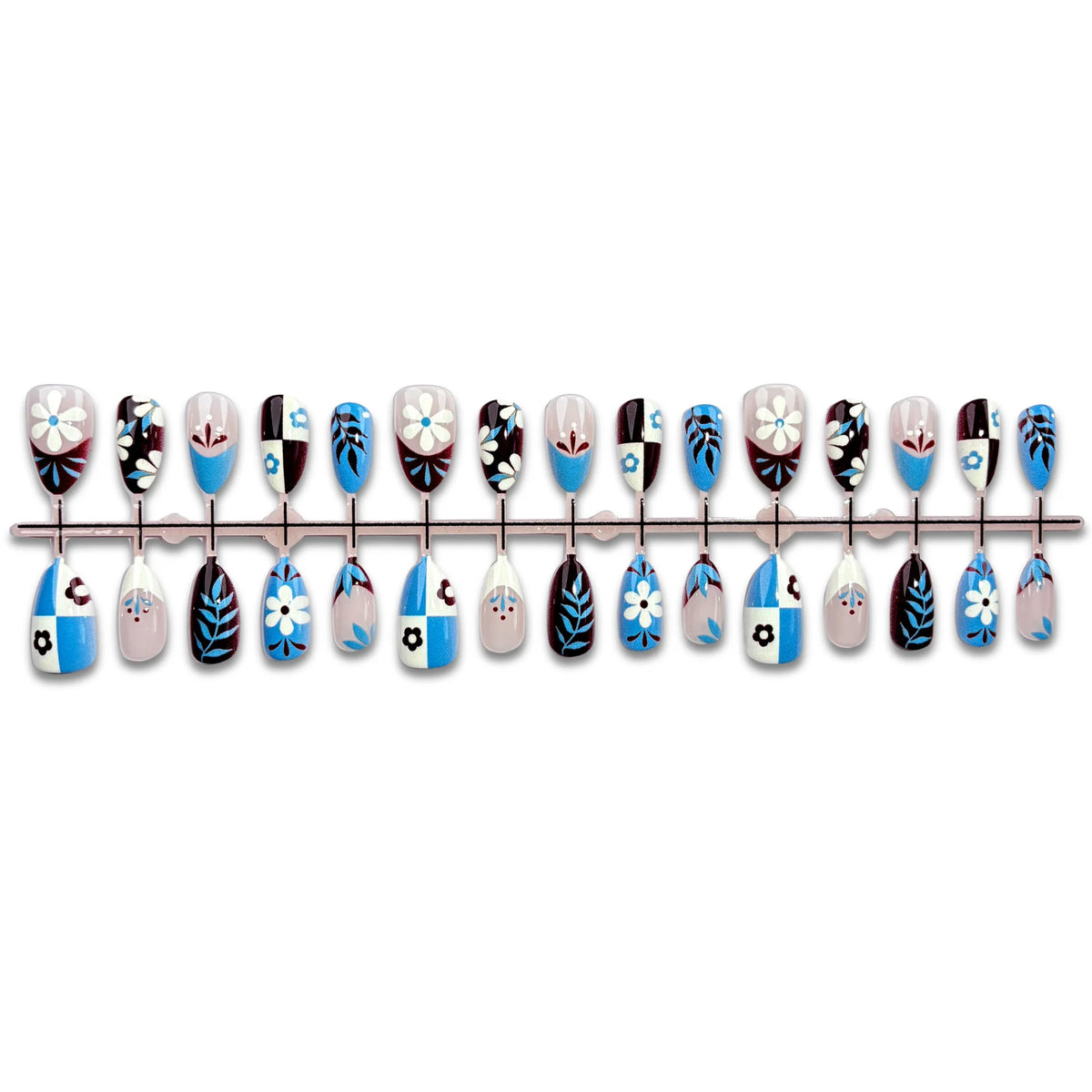 Press-On Nail Set Floral & Geometric Peel-And-Stick