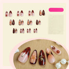Press-On Nail Set Floral & Geometric Reusable Self-Adhesive